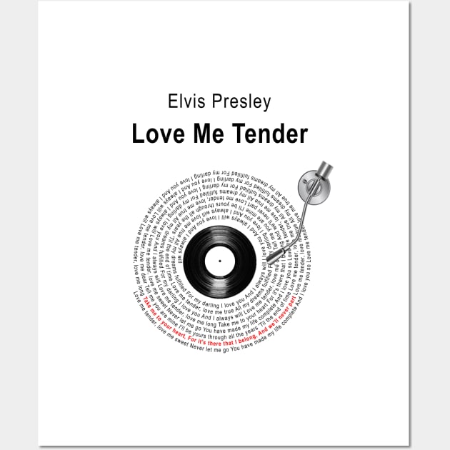 LOVE ME TENDER LYRICS ILLUSTRATIONS Wall Art by Vansa Design